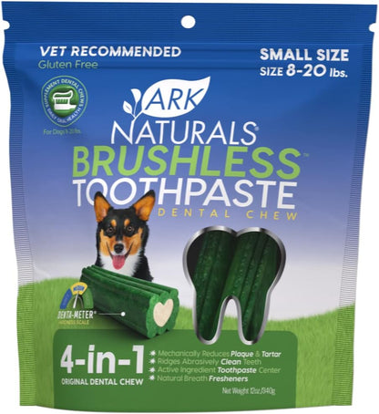 Ark Naturals Soft Brushless Toothpaste, Dog Dental Chews for Small Breeds, Freshens Breath, Unique Texture Helps Reduce Plaque & Tartar, 12oz, 1 Pack