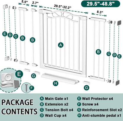 Fairy Baby 68.1"-70.8" Extra Wide Press Mounted Baby Gate Indoor for Kids Or Pets Walk Thru No Drill Long Dog Gates for The House Doorway Child Safety Gate