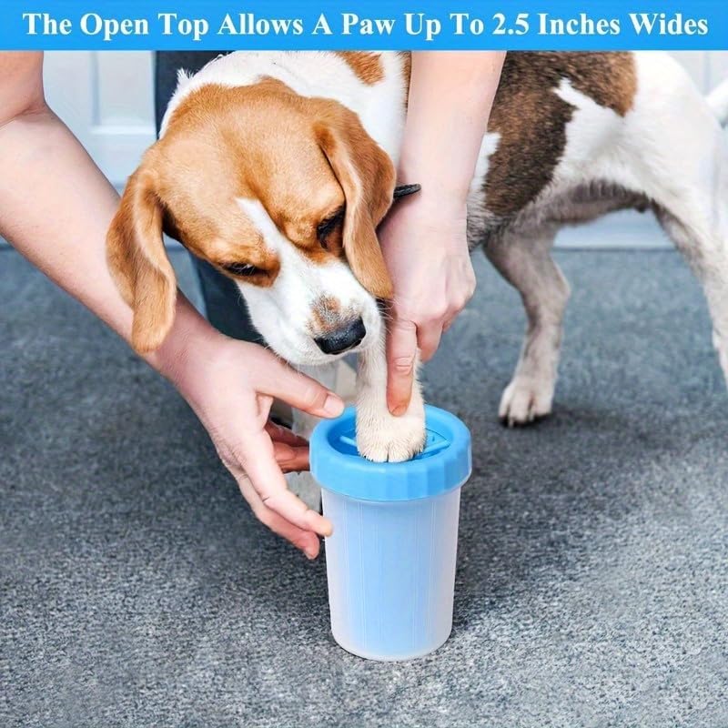 Portable Pet Paw Cleaner Cup for Dogs & Cats, No-Wipe Automatic Paw Washing Cup, Paw Cleaning Tool for Puppies & Kittens, 4.33" x 3.54" (Blue)