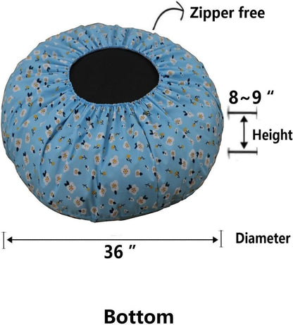 Waterproof Dog Bed Cover Replacement Round 42 Inch Grey
