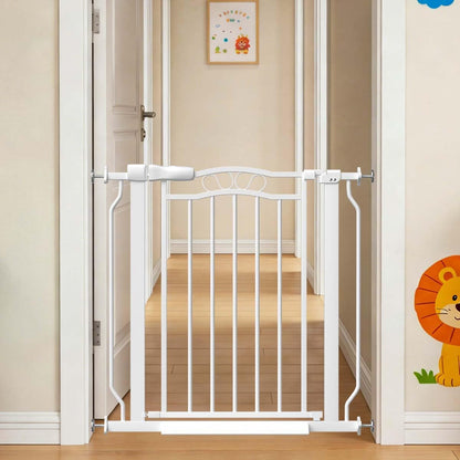 Fairy Baby 62.5"-71.6" Extra Wide Baby Gate Pressure Mount, Long Large Dog Gate Indoor Doorways Stairs, No Drill Safety Child Gate for Kids with Double Lock, Walk Thru Pet Gate for Puppy Doggy, Black