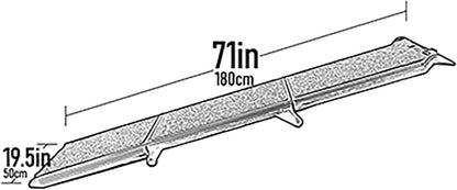 Pet Gear Tri-Fold Portable Pet Ramp for Dogs and Cats, 71" Long, Extra Wide, Holds up to 200lbs, Patented Design, Compact/Easy Fold with Safety Tether, Titanium