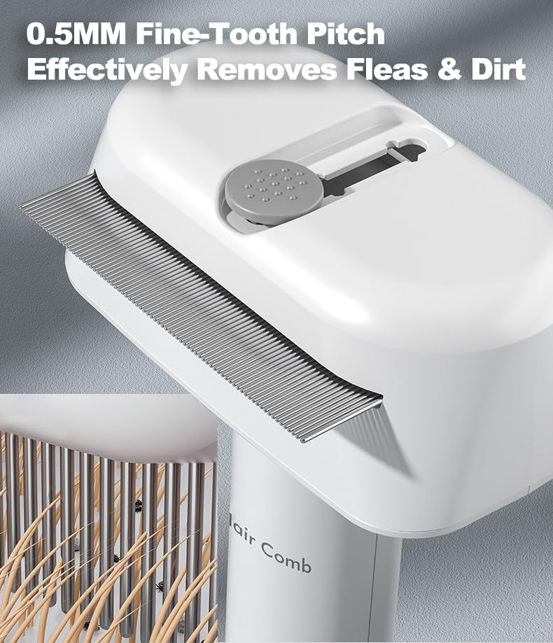 Double-Sided Undercoat Rake for Shedding, Dematting Comb for Cats, Deshedding Dog Brush, Flea Comb, Suitable for Short & Thick Coat, Pet Friendly Teeth