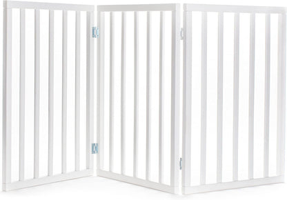 Primetime Petz - Best Freestanding, Hard Wood, Folding Pet Gate, Indoor Dog Fence for Home,Gray