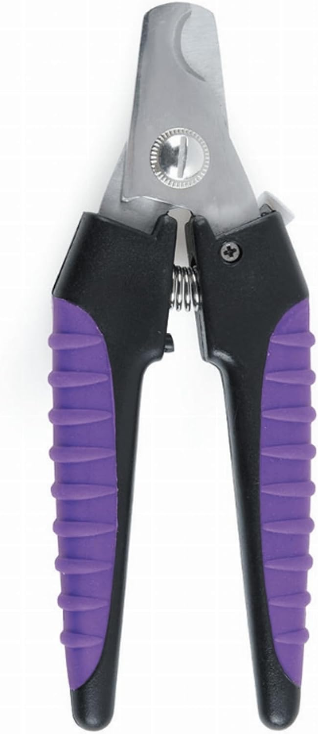 Master Grooming Tools Ergonomic Pro Nail Clippers — Professional Clippers for Trimming Pet Nails - Small, 5⅛",Black/Teal