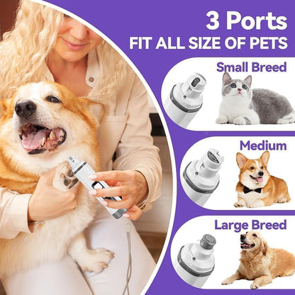 Dog Nail Grinder Quiet- Ultra-Quiet Dog & Cat Nail Grinder with LED Light & Battery Display & Upgrade Grinding Head - Painless Nail Trimmer for Small to Large Pets, Thick Nails, and Sensitive Paws