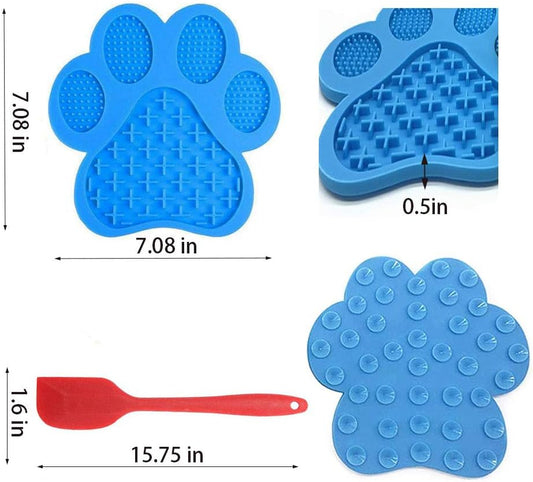 Dog Licking Mat for Anxiety Peanut Butter Slow Feeder Bowls Licking Pad with Strong Suction to Wall for Pet Bathing,Grooming,and Dog Training (Red)