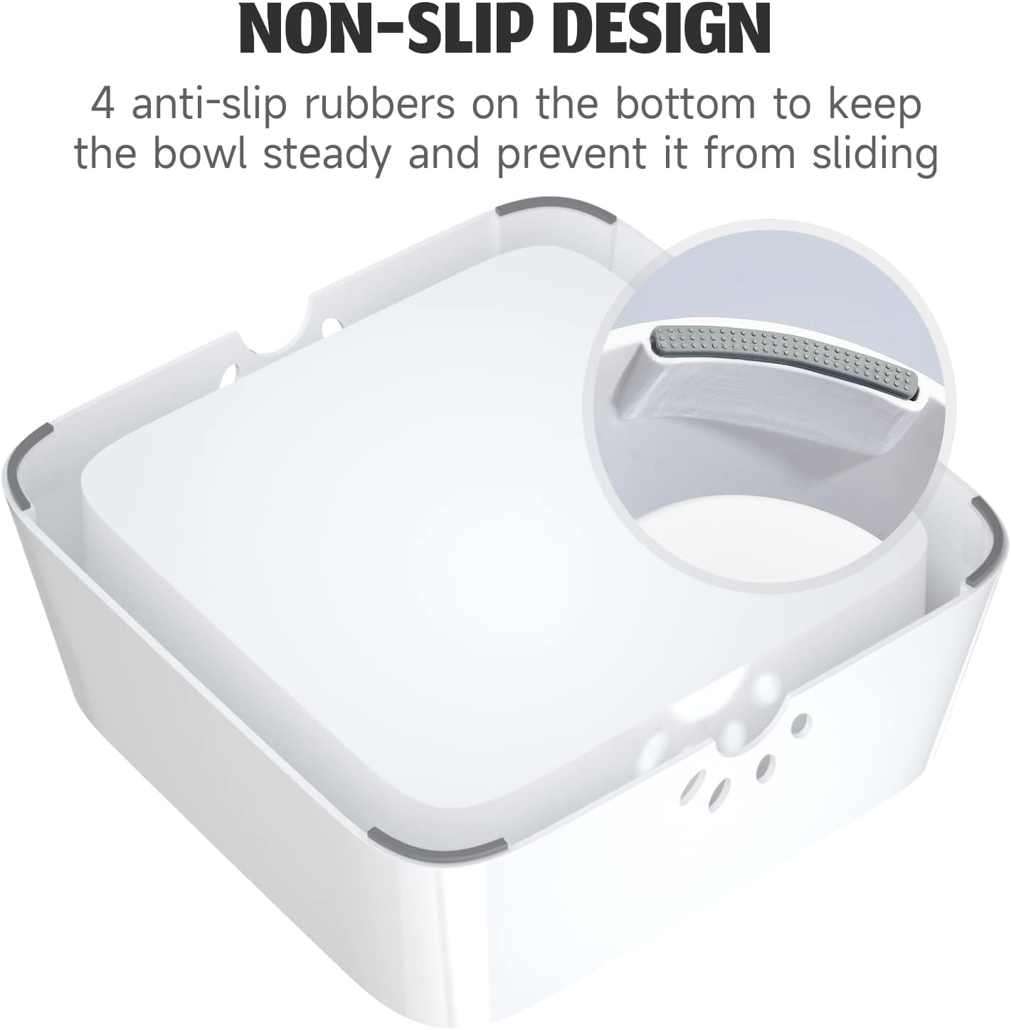 ELS PET Travel Bowl, No Spill, No Drip Slow Water Feeder/Dispenser for Dogs, Cats, 35oz/1L, Splash Proof Travel Bowl for Crate and Car, Keeps Floor & Beard Dry, Dishwasher Safe (Grey)