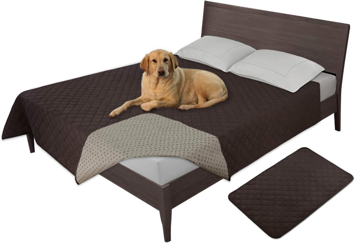 Easy-Going 100% Waterproof Dog Bed Cover, Non-Slip Pet Blanket for Furniture, Washable Couch Cover, Repleasement Sofa Cover (68x82 in,Gray)