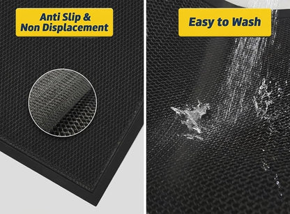 Muddy Mat® Meshy Mat™ Door Mat Heavy-Duty Quick-Dry Floor Mat, Sand & Dirt Trapper for Indoor & Outdoor, Ideal for Entrance, Mudrooms,Patios & Garages,Low-Profile,Non-Slip,Washable– Black 17"x30"x0.4"