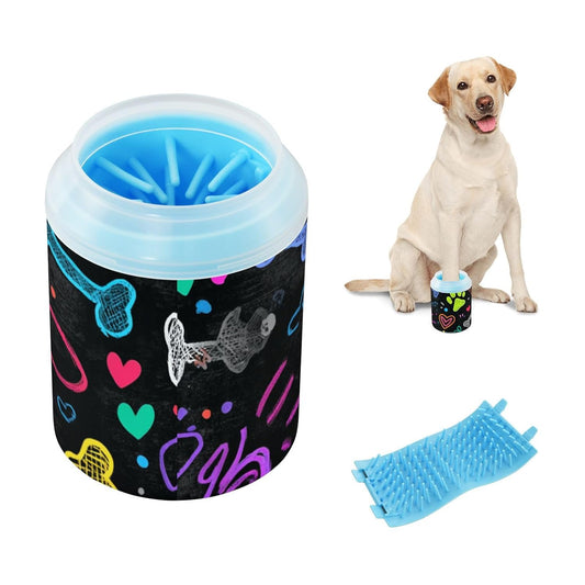 Dog Paw Cleaner Cups for Dogs Pet Foot Washer Paw Scrubber for Medium Small Dogs Cats Cleaning Cup Cute Yellow Fiesta Guitars Cacti and Ethnic Birds