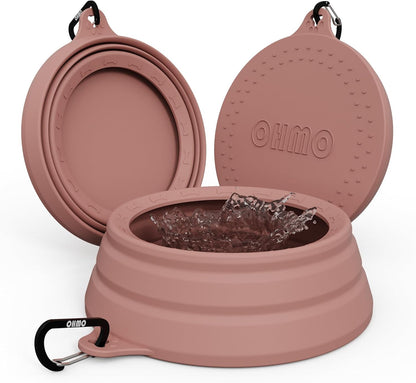 OHMO Spill Proof Collapsible Dog Water Bowl 24oz for Cars, No Splash Portable Bowls for Dog Travel, Dishwasher Safe, Pet Essentials for Road Trips, Cat Travel Accessories