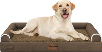 Large Dog Bed Orthopedic Washable: Beds Bolster XL Bed Large Big Dogs Memory Foam Couch Sofa Waterproof with Removable Cover