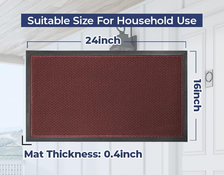 Muddy Mat® Meshy Mat™ Door Mat Heavy-Duty Quick-Dry Floor Mat, Sand & Dirt Trapper for Indoor & Outdoor, Ideal for Entrance, Mudrooms,Patios & Garages,Low-Profile,Non-Slip,Washable– Black 17"x30"x0.4"