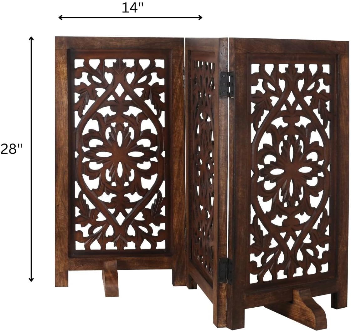 Freestanding Pet Gate for Dogs, Foldable Wooden Dog Gate for House, Indoor Dog Gate for Stair, Doorway, House Design Gates for Dogs Indoor, 72 Inch Wide, (18" x4 Panels 72 inch), Burnt Finish