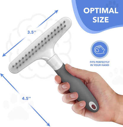 DOGI Deshedding Brush Comb - Undercoat Rake for Dogs, Cats, Short, Long Hair Coats - Double Row Stainless Steel Pins - Reduce Shedding by 90% (Green)
