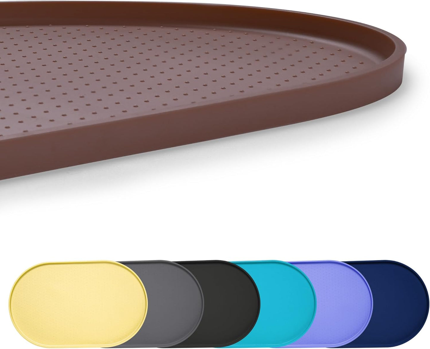 100% Waterproof 0.5" Raised Edge BPA Free Silicone Dog Food Mat, Pet Cat Feeding Mats Contain Spills Protects Floors, Placemats for Cats and Dogs Water Bowl Dishwasher. (Small, Gray)