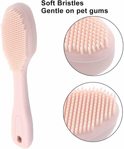 3 Pack Dog Finger Toothbrush, Food Grade Silicone Finger Toothbrush Soft Bristles for Gentle Cleaning(Green, Yellow, Blue)