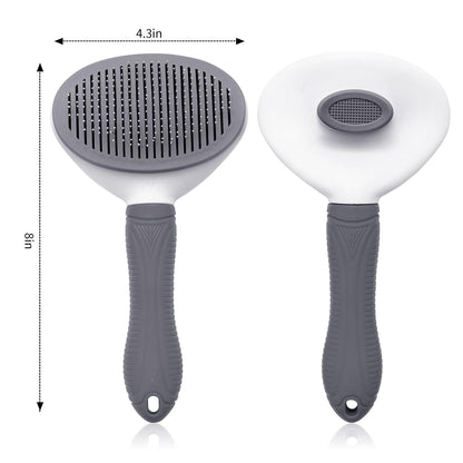 Aogeili Self Cleaning Slicker Brush, Skin Friendly Deshedding Grooming Tool for Dogs, Cats & Bunny, One-Click Release Removes Loose Undercoat, Mats & Tangles, for Long & Short Hair Shedding Pets