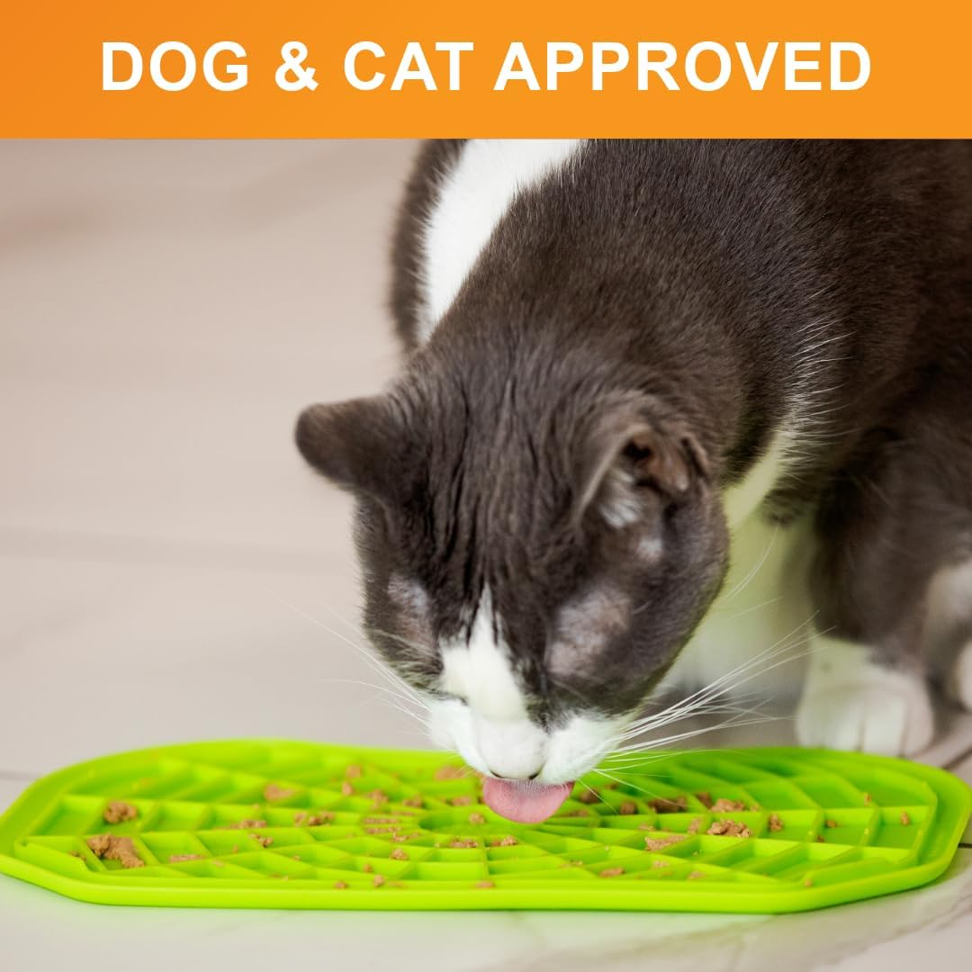 Neater Pets Neat-LIK Dog Lick Mat, Lick Mat for Dogs, Cats, Puppy, Reduces Anxiety & Boredom, Peanut Butter Slow Feeder, Interactive Treat Licking Pad, Licking Mats for Small & Large Breed (Purple)