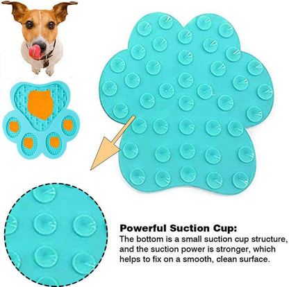 Dog Licking Mat for Anxiety Peanut Butter Slow Feeder Bowls Licking Pad with Strong Suction to Wall for Pet Bathing,Grooming,and Dog Training (Red)