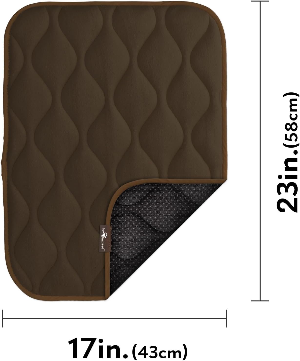 Paw Inspired Washable Padded Crate Mats for Dogs | 29” x 18” Pad, Fits 30-inch Kennels | Leakproof, Waterproof Bottom, Plush Pet Beds (Gray)