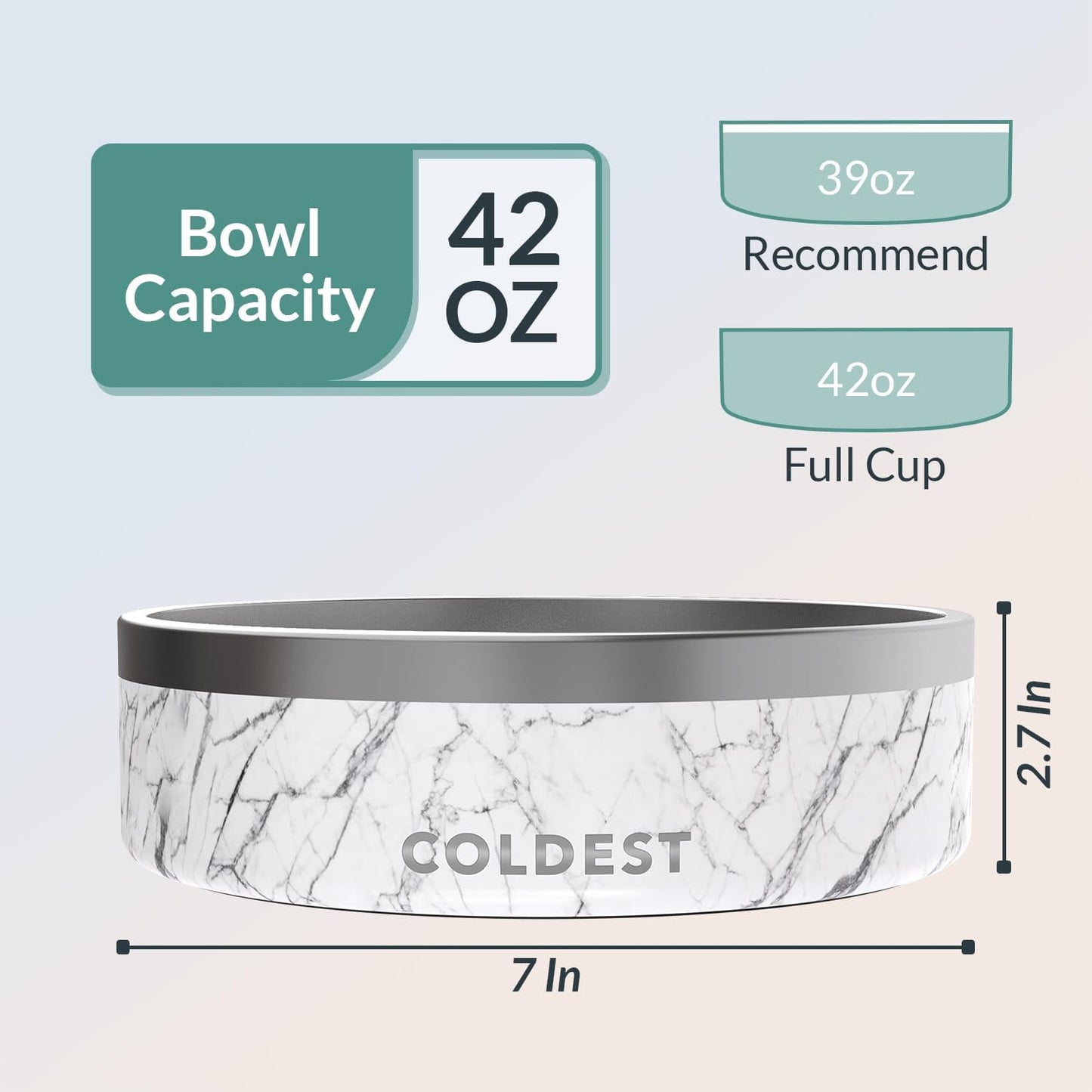 Coldest Dog Bowl - Anti Rust Metal, Non Slip, 3 Layers Insulated Stainless Steel Dog Bowls - Spill Proof & Heavy Duty - Water Bowl for Dogs, Cats & Pets, Dish Washer Safe (21 oz, Stealth Black)