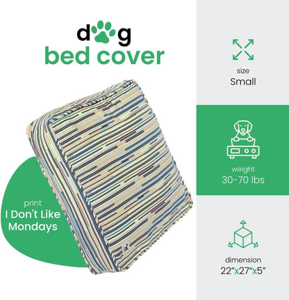 Molly Mutt Medium to Large Dog Bed Cover- Forever Young Print - Measures 27”X36”X5’’ - 100% Cotton - Durable - Breathable - Sustainable - Machine Washable Dog Bed Cover (Dd82b)