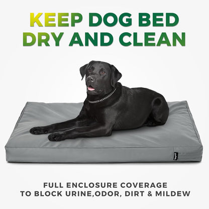 PAWFINITY Waterproof Dog Bed Cover Replacement Washable, Easy to Clean, Pet Hair Resistant, Heavy Duty Oxford, Zipper Closure, Indoor/Outdoor Use, Fits 36 Inch Dog Crate - Large, 34x22x3.5, Black