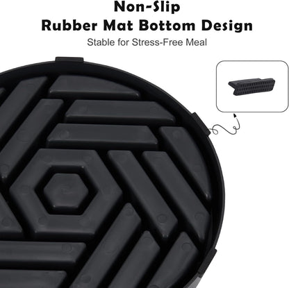 TOBYTO Slow Feeder Dog Bowls Large Medium Breed,Anti-Choking Slow Eating Dog Food Bowl,Non Slip Pet Slower Food Feeding Bowls Large Puzzle Slow Feeder Bloat Stop Maze Dog Dishes,Black