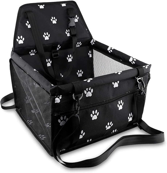 Petbobi Small Dog Car Seat, Dog Car Booster Seat for Small Medium Dogs 5-15 lbs, Foldable Front Seat Safety with Sturdy PVC Tube Frame, Breathable Mesh, Grey