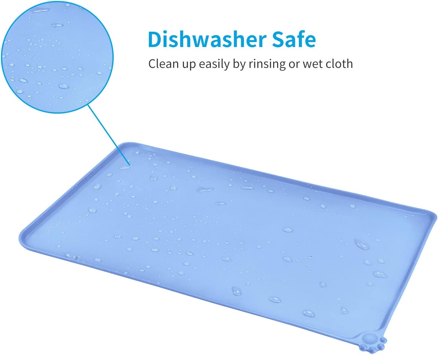 AUDWUD Silicone Waterproof Pet Feeding Mats,Anti Slip Bowl Pad,Dog Mat for Food and Water
