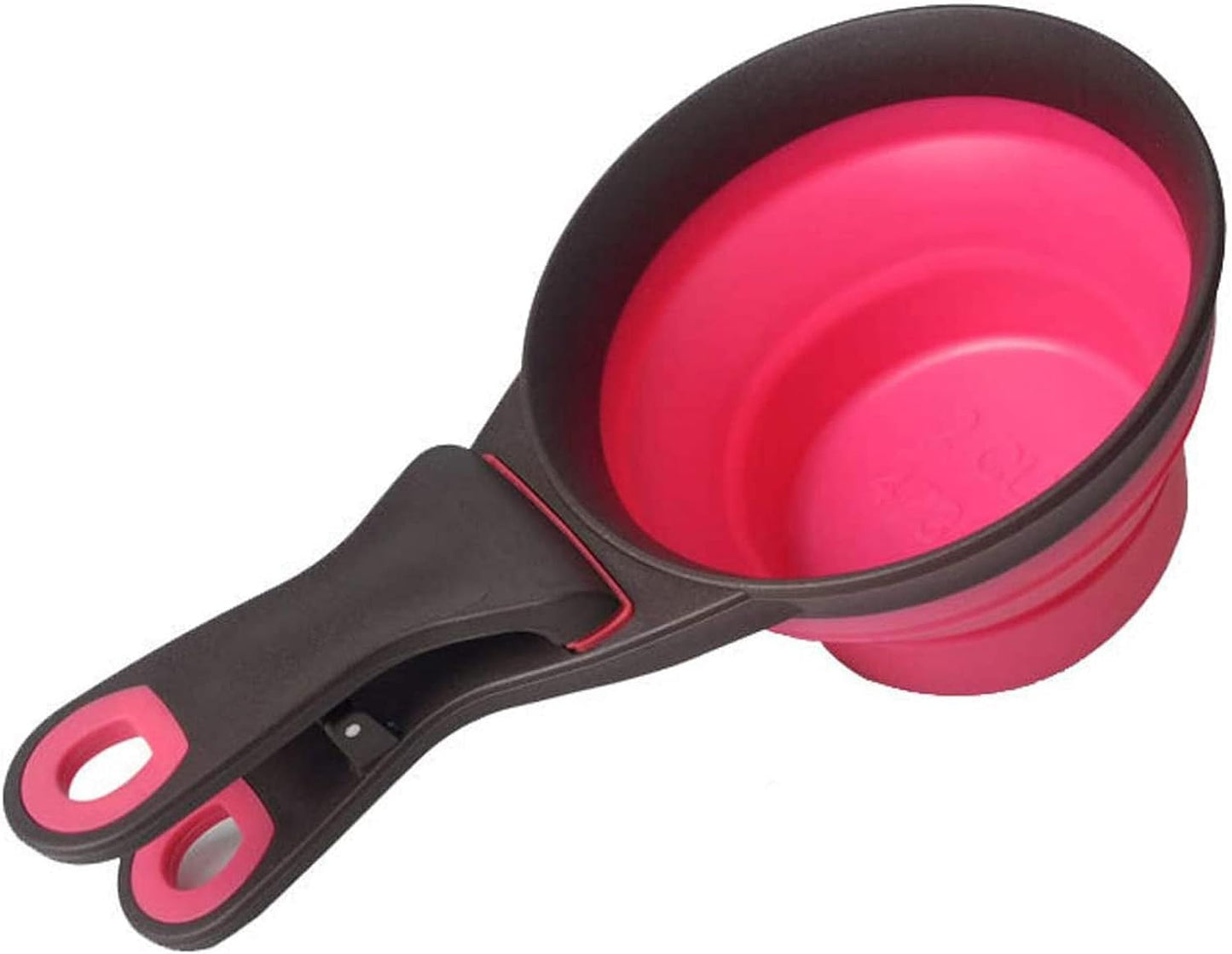 Collapsible Pet Scoop Silicone Measuring Cups Set Sealing Clip 3 in 1 Multi-Function Scoop Bowls Bag Clip for Dog Cat Food Water