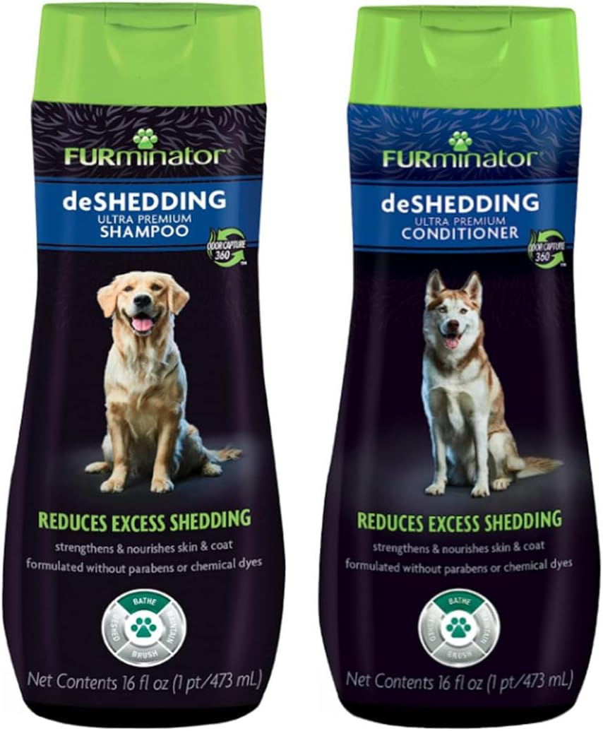 Furminator® Deshedding Ultra Premium Shampoo & Conditioner Bundle. 16oz.