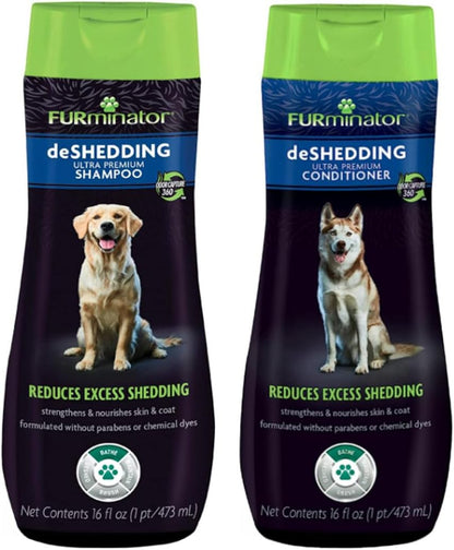 Furminator® Deshedding Ultra Premium Shampoo & Conditioner Bundle. 16oz.