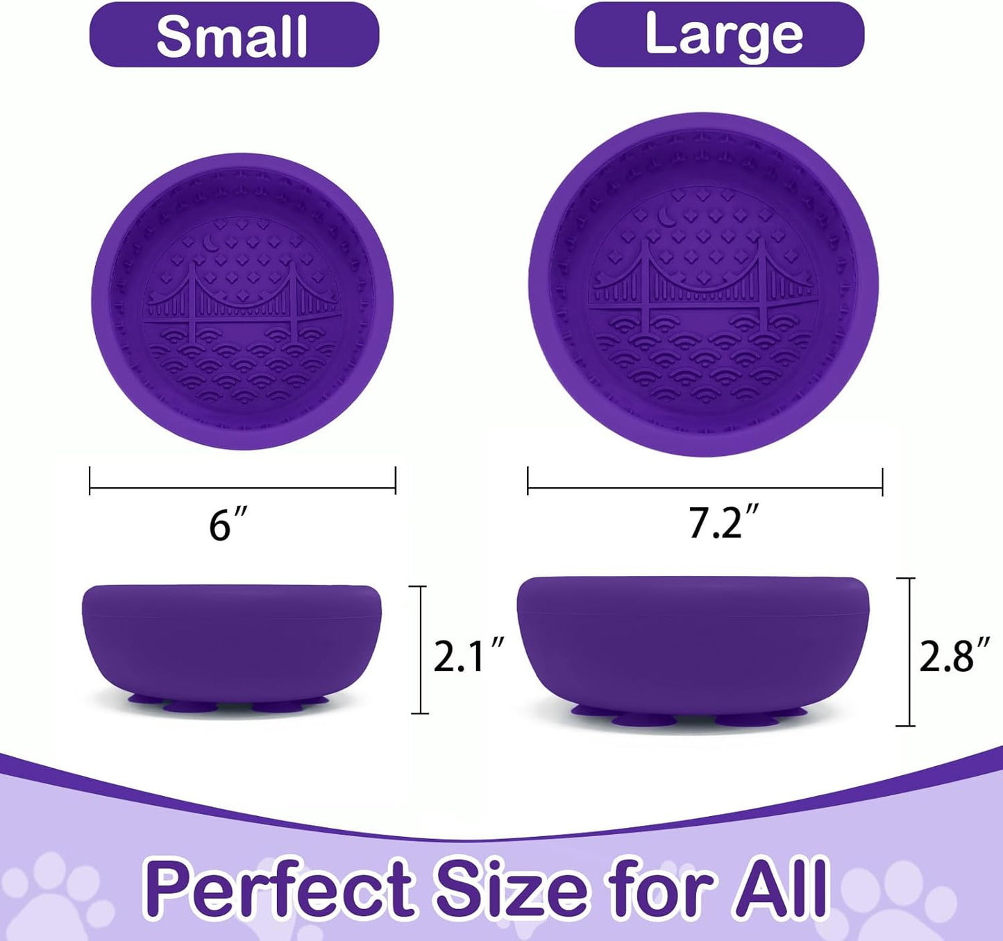 Dog Lick Bowl, BPA Free Silicone Slow Feeder Licking Mat with Strong Suction for Dog, Non-Slip Freeze Licking Bowl for Anxiety Relief & Boredom, Dishwasher(Blue, Large)