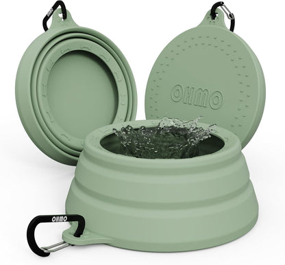 OHMO Spill Proof Collapsible Dog Water Bowl 24oz for Cars, No Splash Portable Bowls for Dog Travel, Dishwasher Safe, Pet Essentials for Road Trips, Cat Travel Accessories
