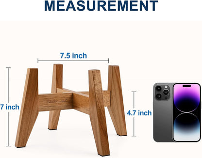 Elevated Dog Bowl Stand for Medium & Large Dogs, Fits Up to 9 inches diameter 64 oz Bowls Raised Dog Bowl Stand , Solid Acacia Wood Dog Bowl Holder, Single Elevated Dog Feeding Station (Stand Only)