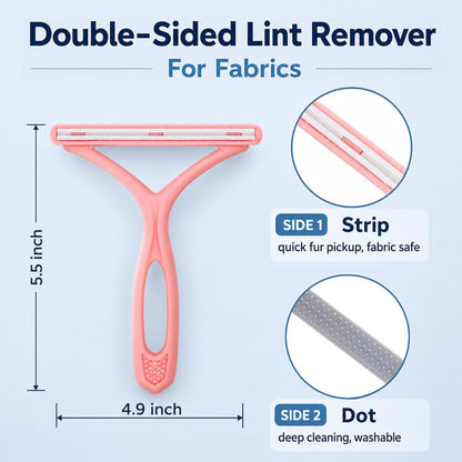Self-Cleaning Cat Shedding Grooming Brush for Small Dog Pet Short Hair Remover Set Reusable Lint Removal Tool Carpet Scraper for Clothes Couch Bedding Furniture Car Pink