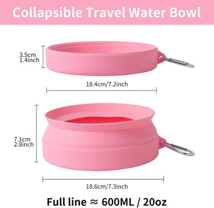 SLSON Spill Proof Dog Water Bowl for Cars,Collapsible No Splash Dog Travel Bowls Integrated Molding Portable Pet Bowl for Vehicle Road Trip Truck,RV,SUV,Boat Accessories (Cold Grey)