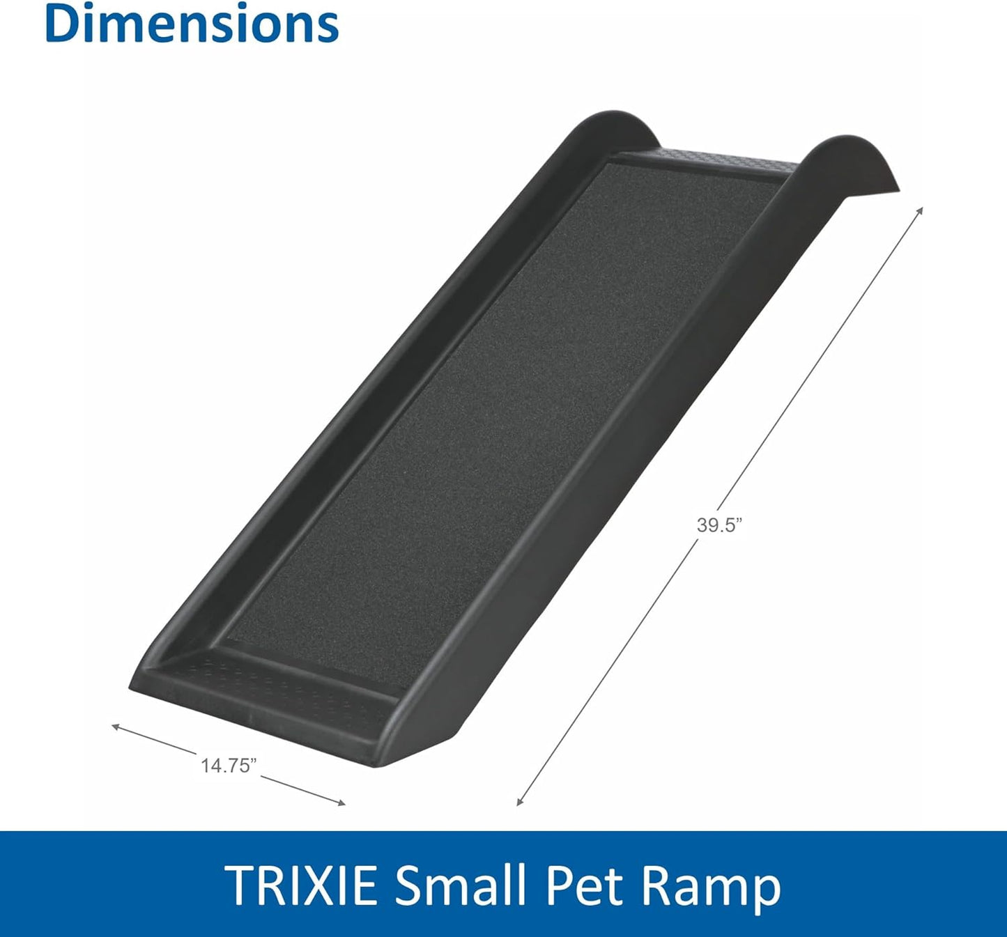 Trixie Folding Dog Ramp with Non-Slip Surfaces - Pet Ramp for Large Cars and SUVs - Foldable, Easy to Store and Clean - in Black
