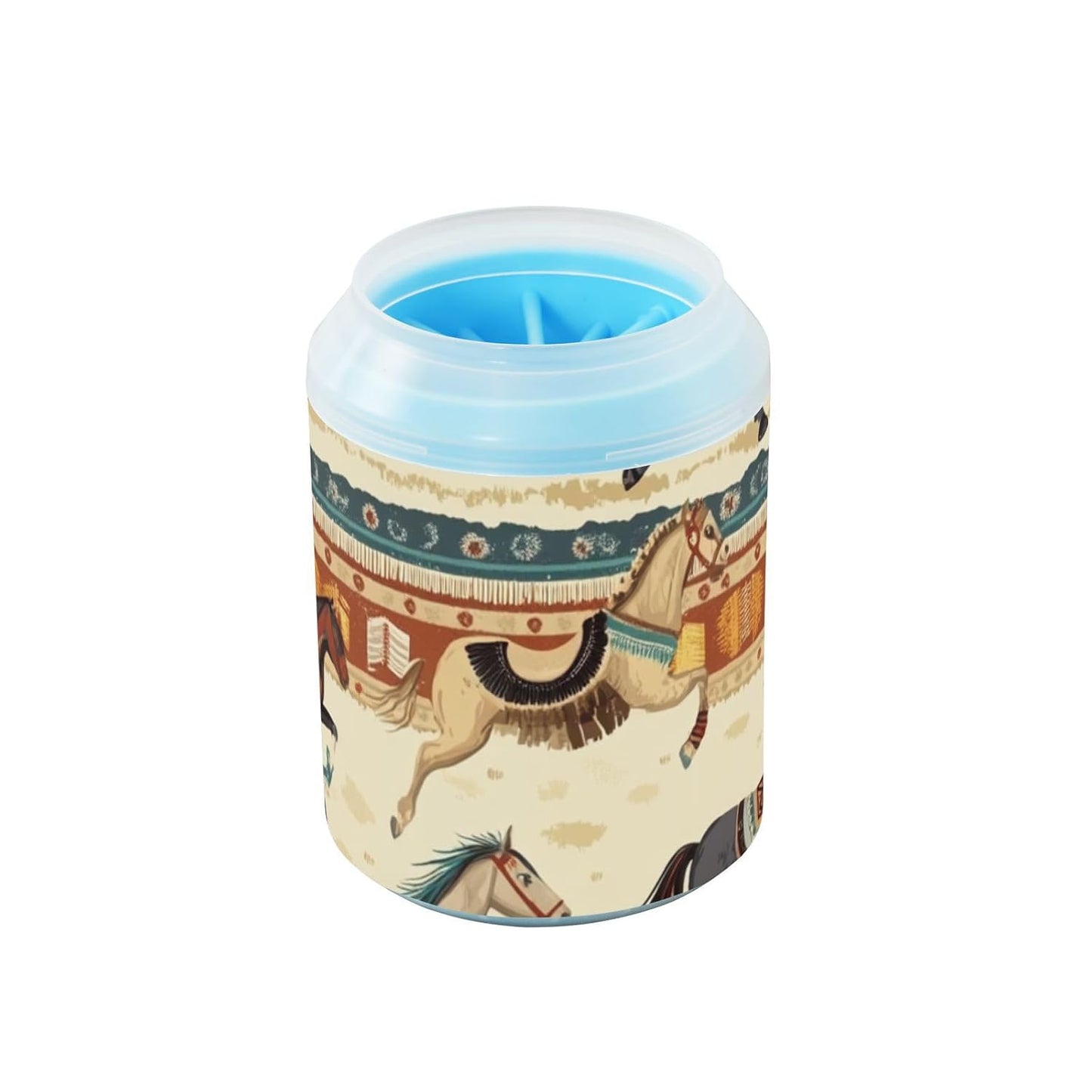 Dog Paw Cleaner Cups for Dogs Pet Foot Washer Paw Scrubber for Medium Small Dogs Cats Cleaning Cup Cute Yellow Fiesta Guitars Cacti and Ethnic Birds
