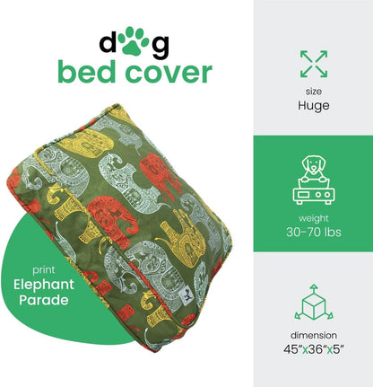 Molly Mutt Medium to Large Dog Bed Cover- Forever Young Print - Measures 27”X36”X5’’ - 100% Cotton - Durable - Breathable - Sustainable - Machine Washable Dog Bed Cover (Dd82b)