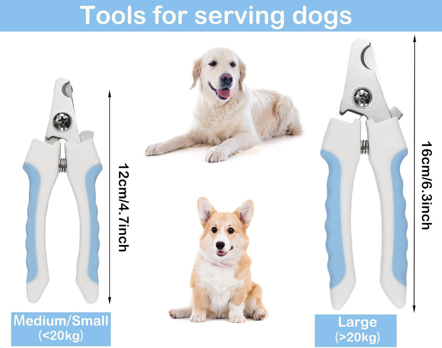 5Pcs Dogs and Cats Grooming Nail Clippers Kit Pet Claws Nail Clipper Trimmers, with Protective Guard Lock to Avoid Over Cutting, Professional Trimmers for Large and Small Cat and Dog (Pink)