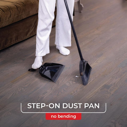 O-Cedar Pet Pro Broom with Step-On Dustpan | Remove 99% with One Sweep | Removes 3 Times More Pet Hair | Quiet Cleaning Tool for Cat and Dog Owners