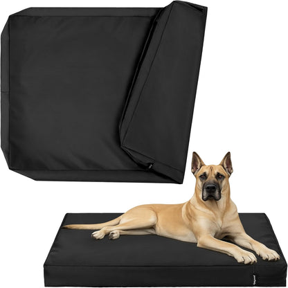 PAWFINITY Waterproof Dog Bed Cover Replacement Washable, Easy to Clean, Pet Hair Resistant, Heavy Duty Oxford, Zipper Closure, Indoor/Outdoor Use, Fits 36 Inch Dog Crate - Large, 34x22x3.5, Black