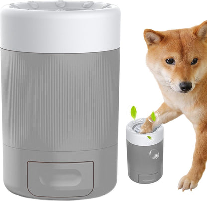 Dog Paw Cleaner Cup, Portable Muddy Paw Washer, Semi-Automatic 360° Rotating Pet Foot Cleaner with Soft Bristles for Small Medium Dogs