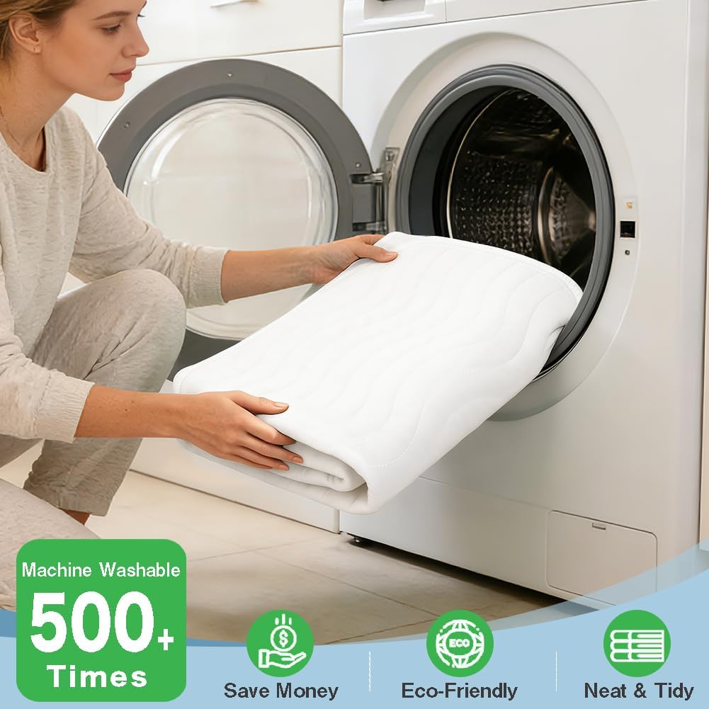 Washable Underpads 36"x36"(4 Pack)– Dual-Sided & Ultra-Thick, Heavy Duty Waterproof Nursing Pads Incontinence Bed Pads, Reusable Washable Pee Pads for Dogs, Diaper Changing & Adults Pads