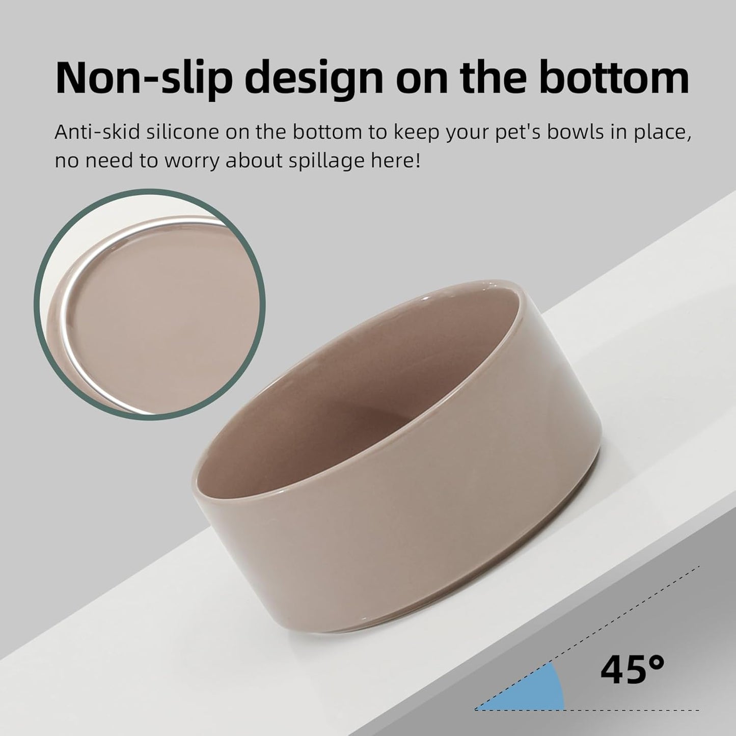Havniva 8.3inch Ceramic Raised Dog Bowl with Stand, Elevated Dog Bowls for Large Breed Dog Food and Water Bowl Non-Slip Dog Dish Large Capacity Feeding Pet Water Bowl