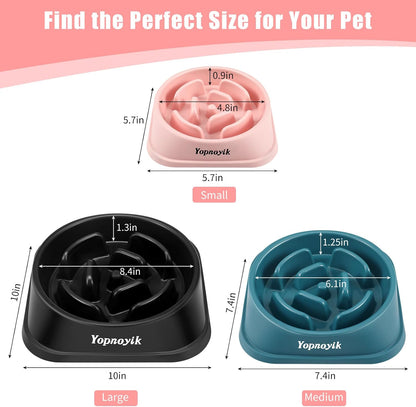 2 Pack Slow Feeder Dog Bowls for Healthy Eating, Non-Slip and Anti-Choking Design, Reduces Bloating & Overeating for Medium Dogs and Cats, Easy to Clean